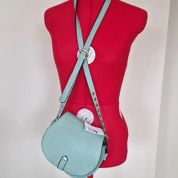 Silk Sparrow Studded   Crossbody Purse Sea Green - Picture 2 of 13